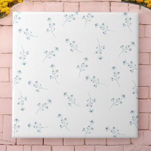 Blue Wildflower Pattern Tile