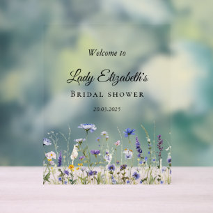 Blue Wildflower Regency Bridal Collection Acrylic Sign