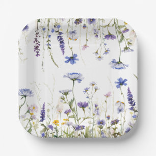 Blue Wildflower Regency Bridal Collection Paper Plate