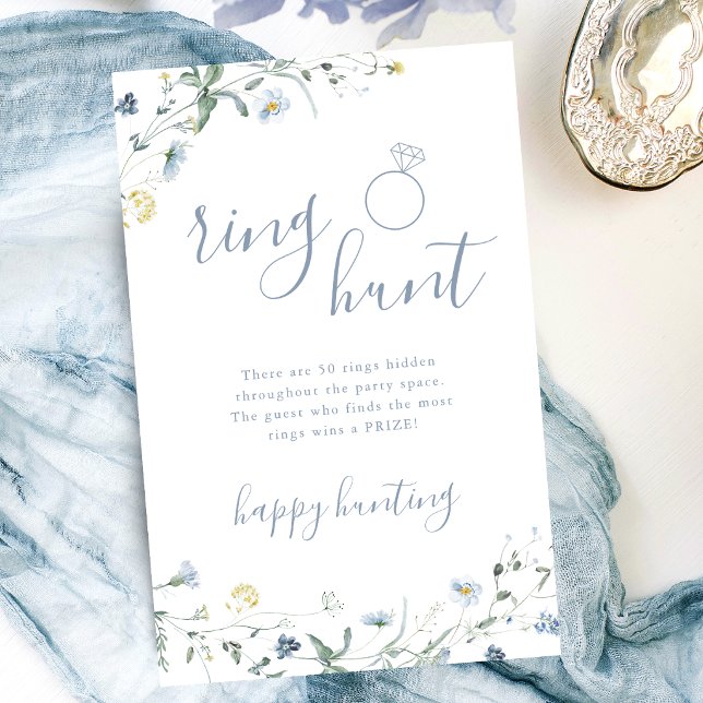 Blue Wildflower ring hunt boho bridal shower game (Blue Wildflower ring hunt boho bridal shower game)