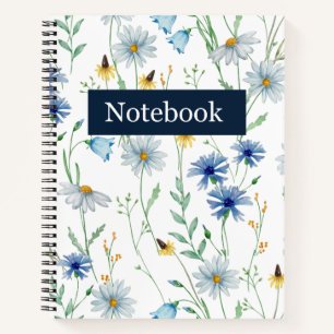 Blue Wildflower Spiral Notebook 🌸