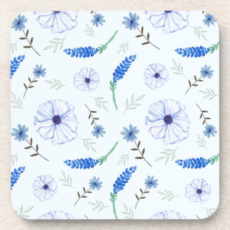 Blue Wildflower Watercolor Coaster