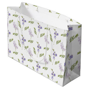 Blue Wildflower Watercolor Large Gift Bag