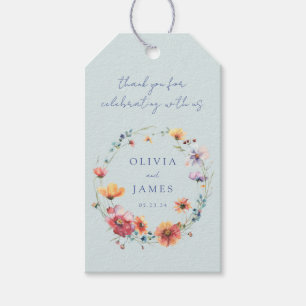 Blue Wildflower Wedding Gift Tags