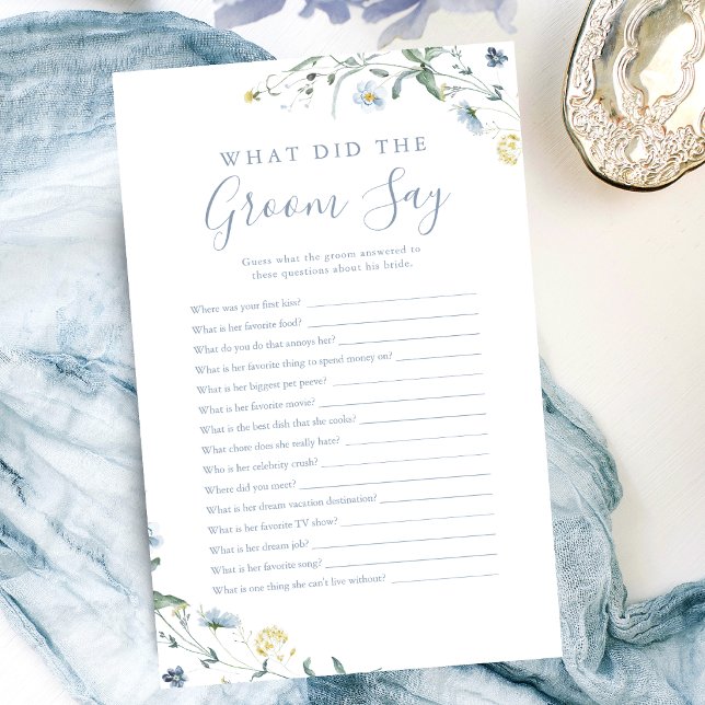 Blue Wildflower what did the groom say game (Blue Wildflower what did the groom say game)
