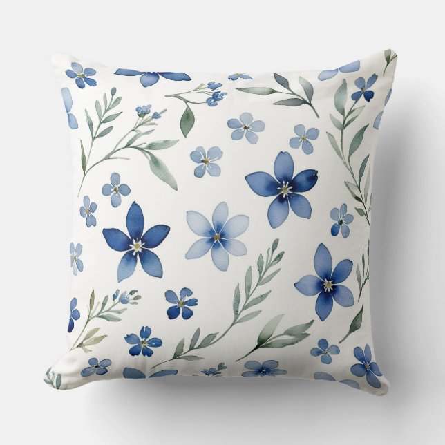 Blue Wildflowers Cushion (Front)