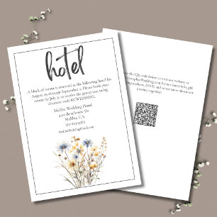 Blue Wildflowers Elegant Formal Wedding Hotel Enclosure Card