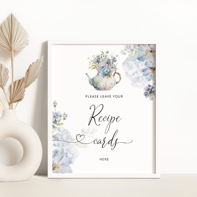 Blue wildflowers leave your recipe card here poster (Creator Uploaded)