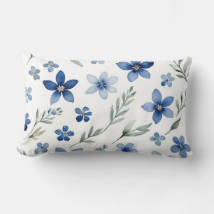 Blue Wildflowers Lumbar Cushion