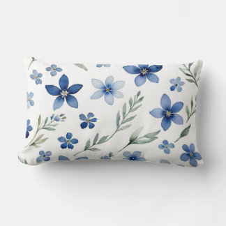 Blue Wildflowers Lumbar Cushion