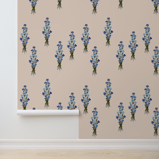 Blue Wildflowers Watercolor Art Wallpaper (Application)
