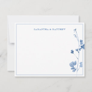 Blue Wildflowers with Double Border Card