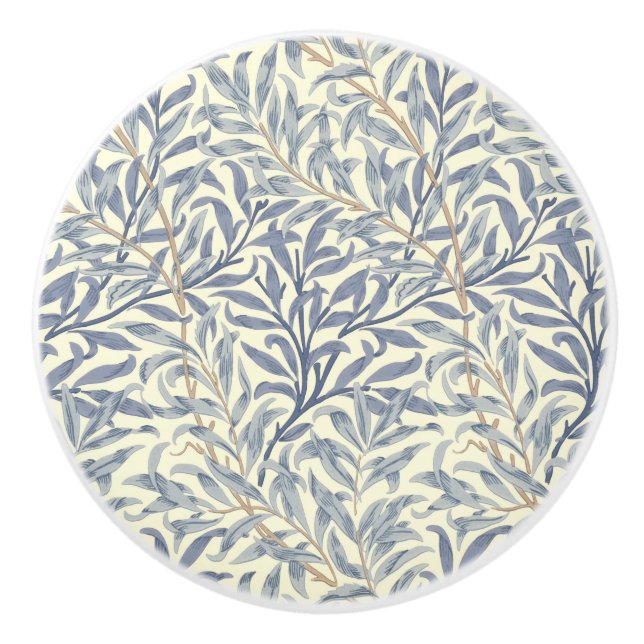 Blue Willow Bough (by William Morris) Ceramic Knob (Front)