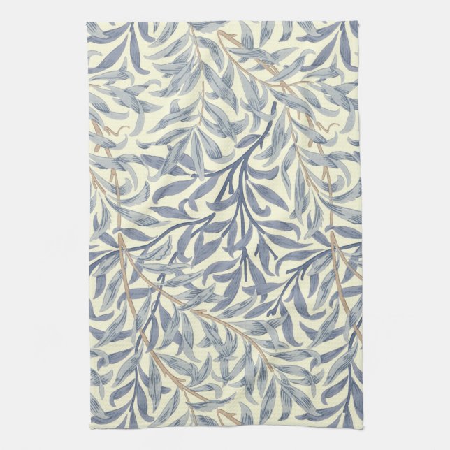 Blue Willow Bough (by William Morris) Tea Towel (Vertical)
