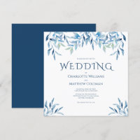 Blue Willow Branches, Watercolor, Wedding