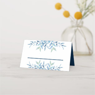 Blue Willow Branches Watercolor Wedding Place Card