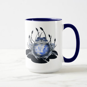 Blue Willow Bull Frog Coffee Mug
