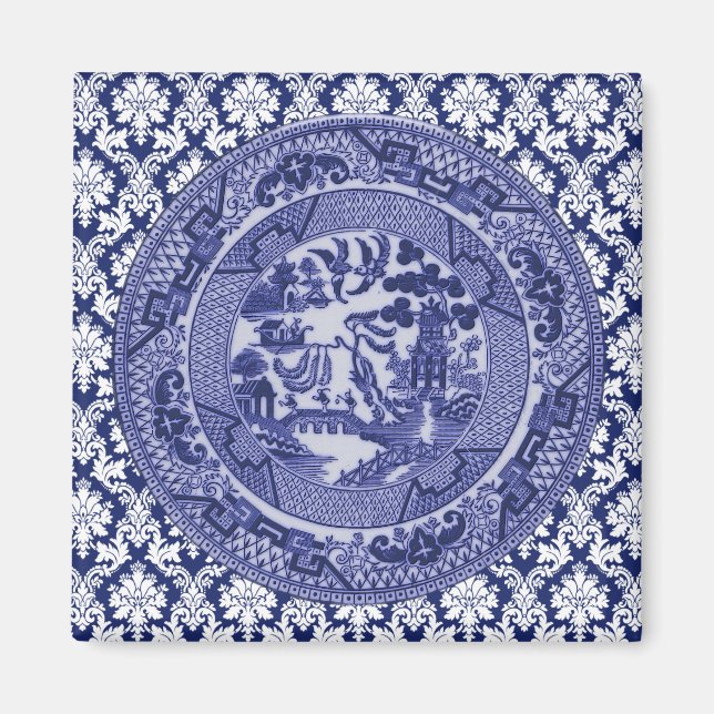Blue Willow China Design Magnet v4 (Front)