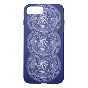 Blue Willow China Stacked Plates on Cobalt Case-Mate iPhone Case