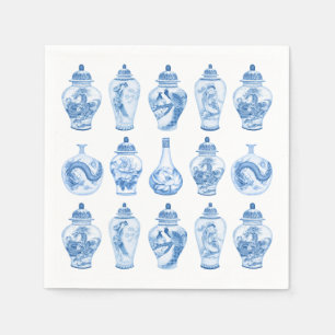 Blue Willow Chinoiserie Ginger Jars China Napkin