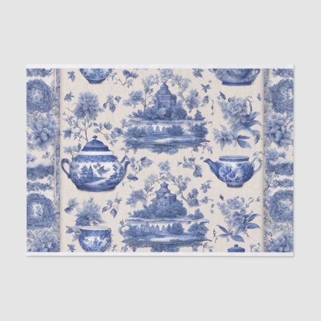 Blue Willow Decoupage Paper (Front)