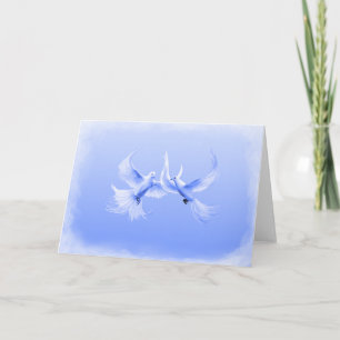 "Blue Willow Doves" 2 ~ Blank Inside Greeting Card