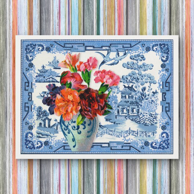 Blue Willow Greetings Postcard (Creator Uploaded)