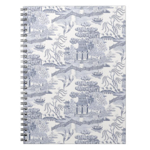 Blue Willow in Gray Blue Notebook
