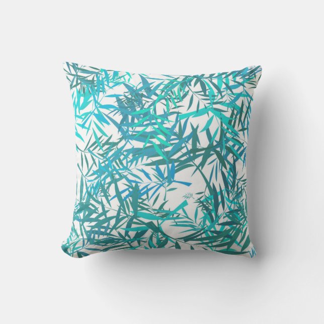 Blue Willow Leaves Cushion (Front)