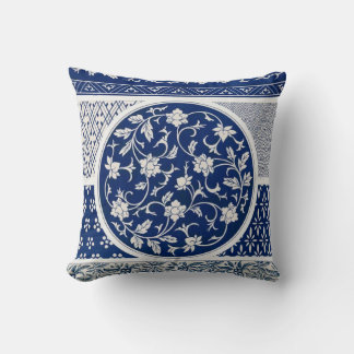 Blue Willow Ming Dynasty China Botanical Cushion
