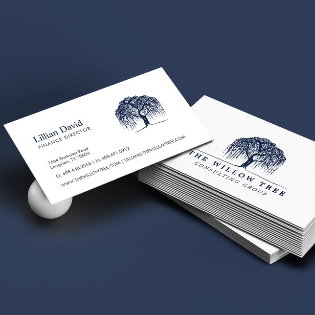 Blue Willow Tree Logo Business Card (Creator Uploaded)