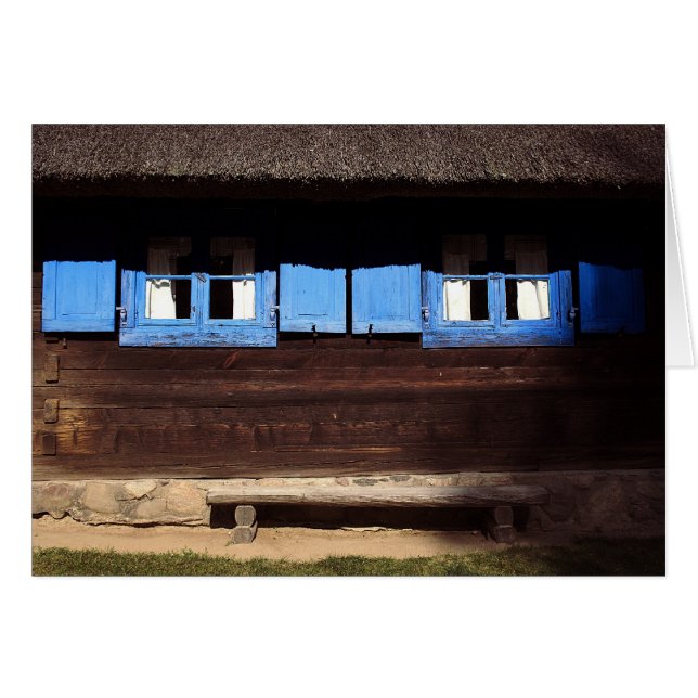 Blue Window Shutters - Card (Front Horizontal)