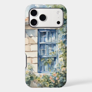 Blue Window Stone Wall Cottage Vines