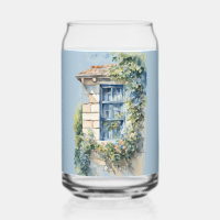 Blue Window Stone Wall Cottage Vines