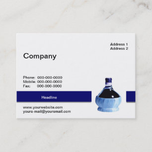 Blue Wine Bottle Business Card