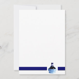 Blue Wine Bottle Invitation