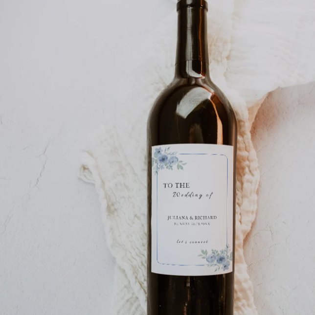 Blue wine bottle label Template (Blue wine bottle label Template)