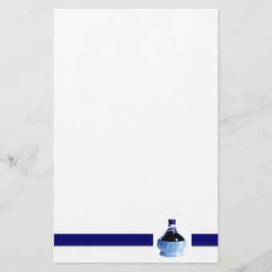 Blue Wine Bottle Stationery