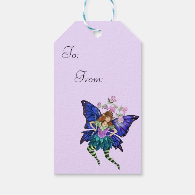 Blue Winged Pixie Gift Tags (Back)