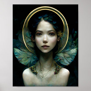 Blue Wings Fairy Fae Fantasy Art Poster