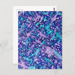 Blue Winter Abstract Postcard