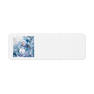 Blue Winter Address Labels
