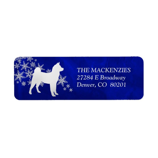 Blue Winter Akita Return Address (Front)
