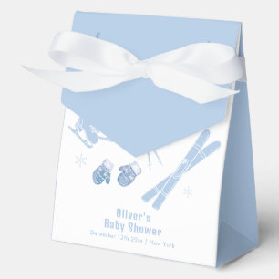 Blue Winter Après Bébé Ski Boy Baby Shower  Favour Box