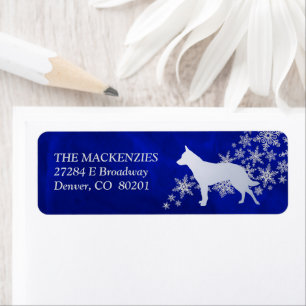 Blue Winter Australian Cattle Dog Return Address