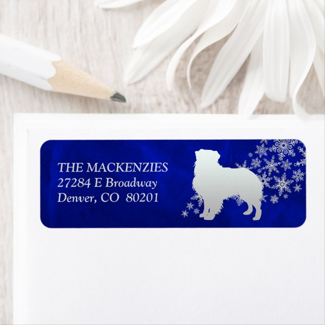 Blue Winter Australian Shepherd Return Address (Insitu)