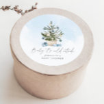 Blue winter Baby its cold outside baby shower Classic Round Sticker<br><div class="desc">Blue winter Baby its cold outside baby shower Classic Round Sticker
Matching items available! Check the collection!</div>