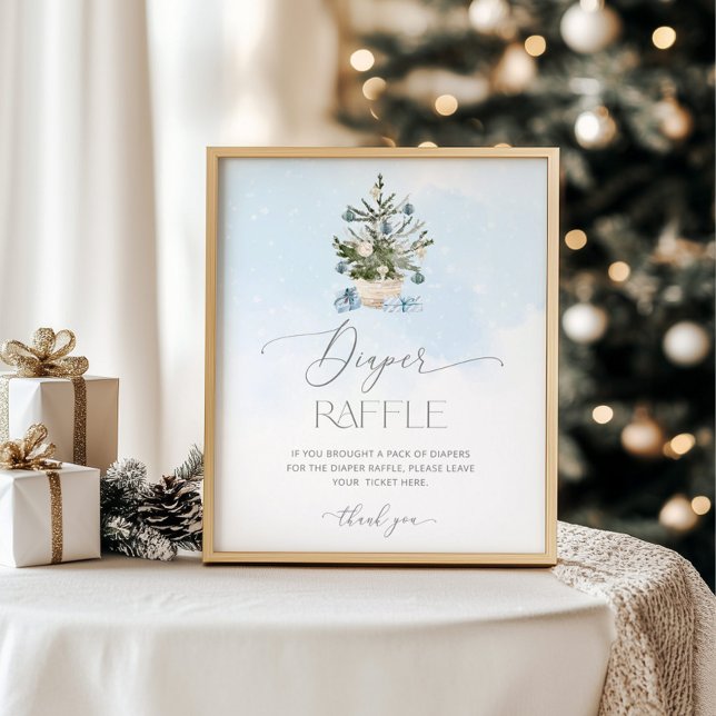 Blue winter Baby it's cold outside diaper raffle Poster (Creator Uploaded)
