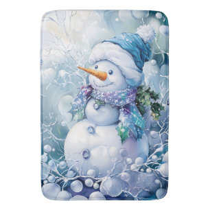 Blue Winter Bath Mat