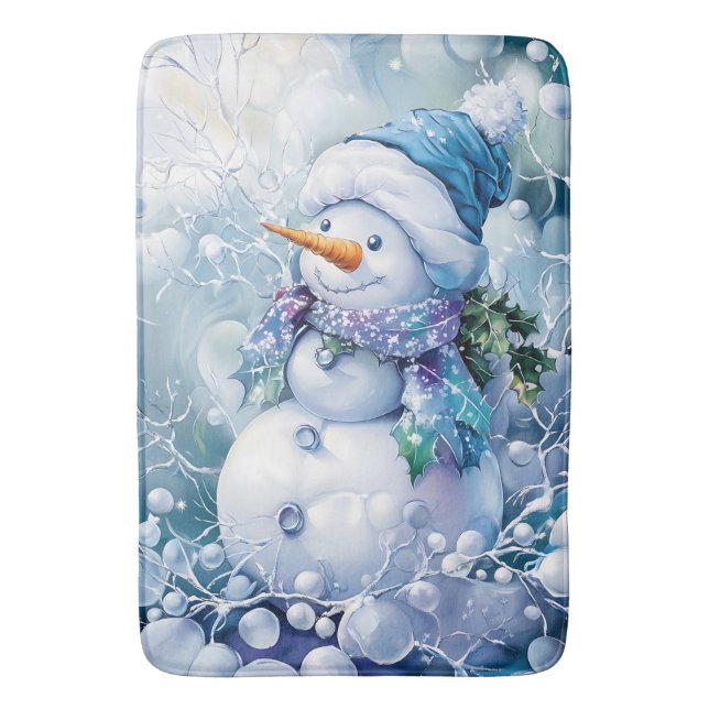Blue Winter Bath Mat (Front Vertical)